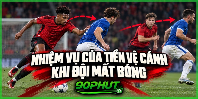 Nhiệm vụ của tiền vệ cánh khi đội mất bóng Nhiệm vụ của tiền vệ cánh khi đội mất bóng