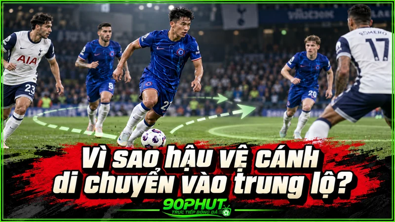 Vì sao hậu vệ cánh di chuyển vào trung lộ Vì sao hậu vệ cánh di chuyển vào trung lộ