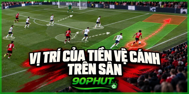 Vị trí của tiền vệ cánh trên sân Vị trí của tiền vệ cánh trên sân
